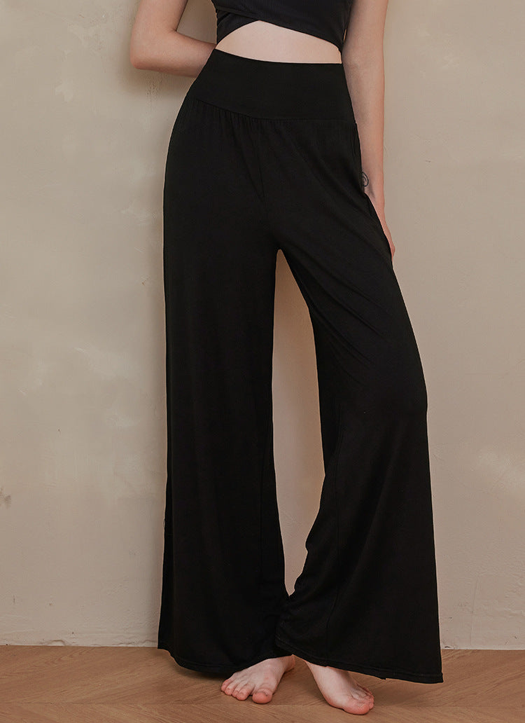 High-end Zen fairy yoga wide-leg pants, training pants, soft glutinous, high elasticity, skin-friendly, breathable, light and light dance slacks, women