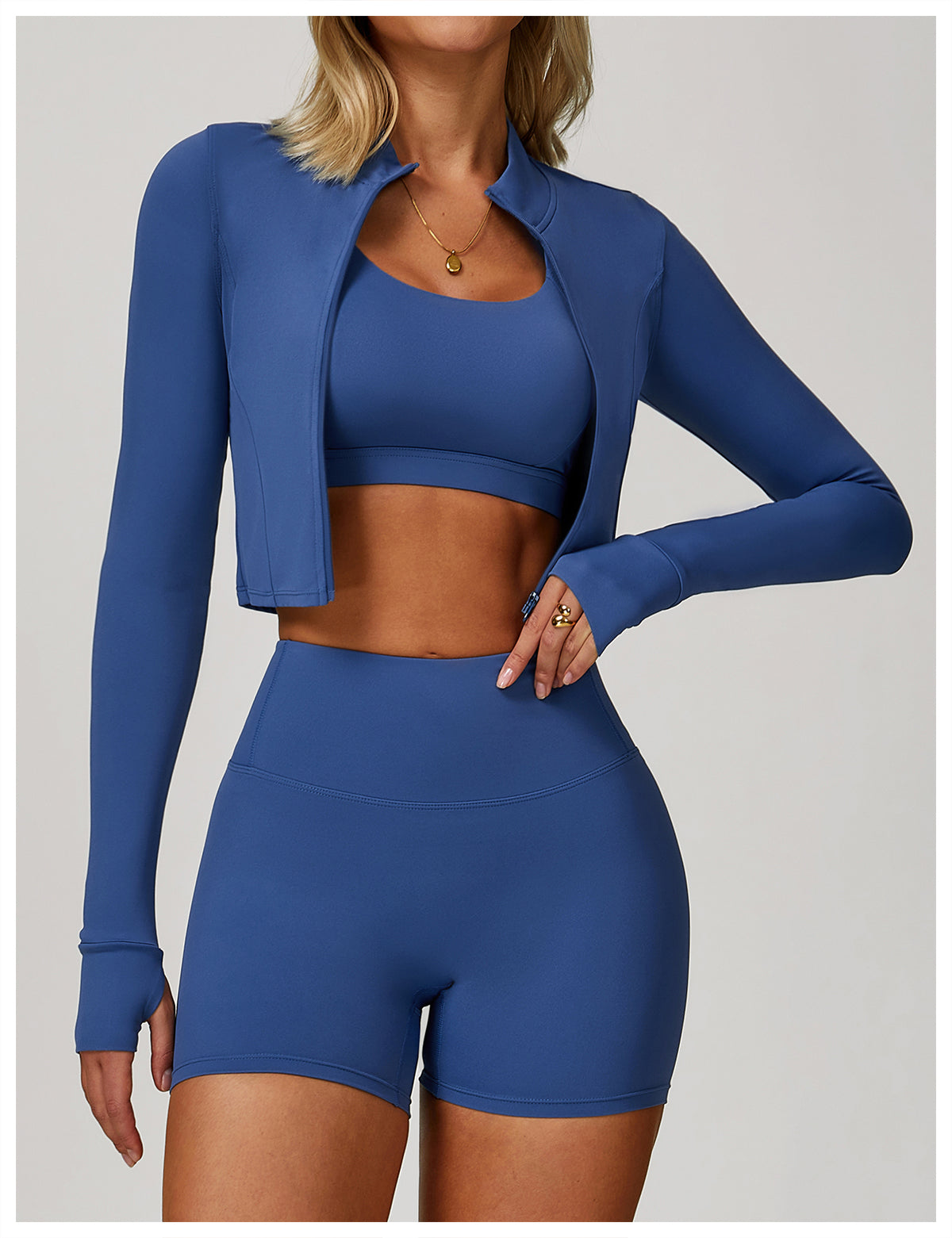 Zipper outdoor running sports yoga jacket slim fitness long sleeve jacket girls quick-drying yoga clothes
