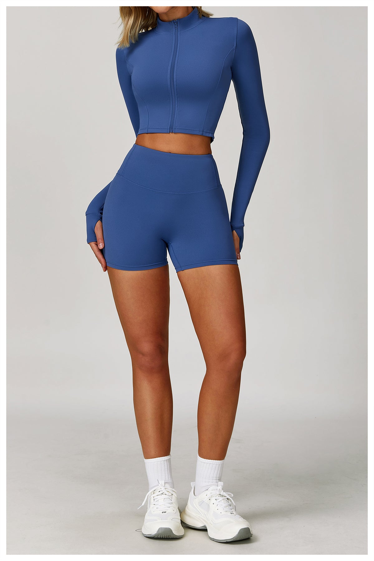 Zipper outdoor running sports yoga jacket slim fitness long sleeve jacket girls quick-drying yoga clothes
