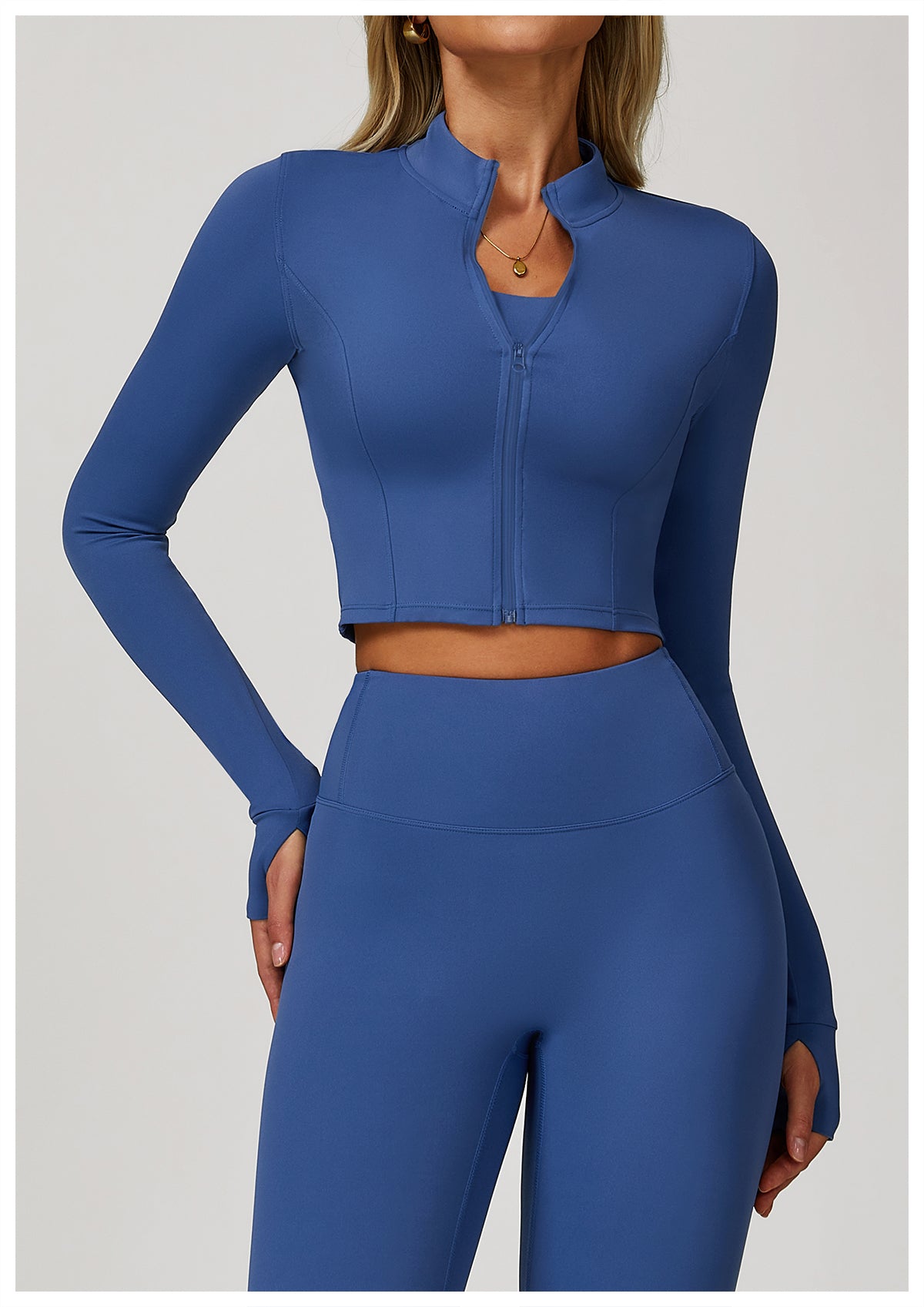 Zipper outdoor running sports yoga jacket slim fitness long sleeve jacket girls quick-drying yoga clothes