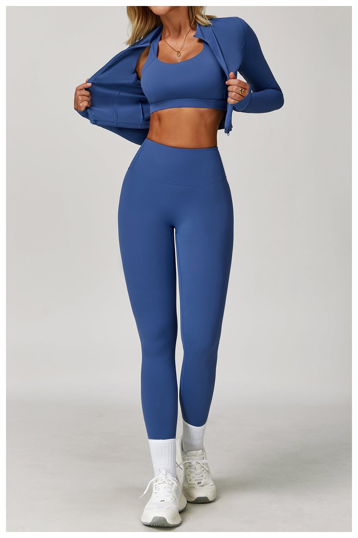 Zipper outdoor running sports yoga jacket slim fitness long sleeve jacket girls quick-drying yoga clothes