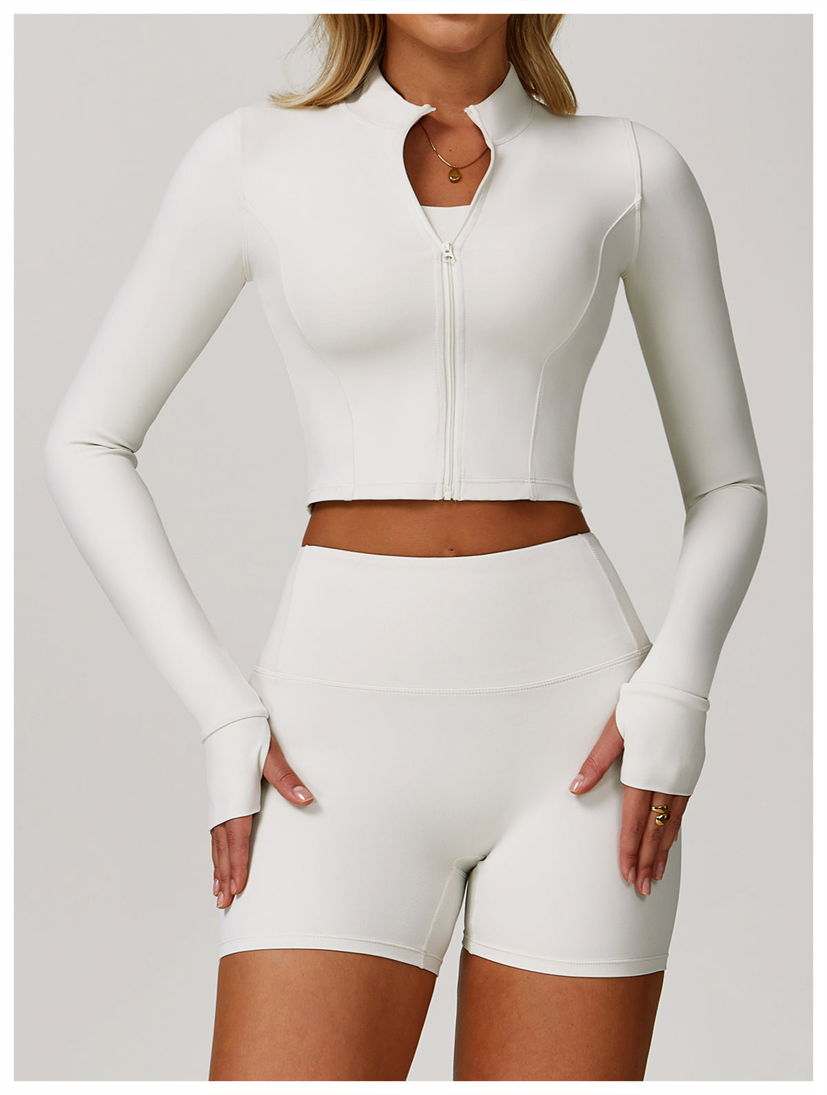 Zipper outdoor running sports yoga jacket slim fitness long sleeve jacket girls quick-drying yoga clothes