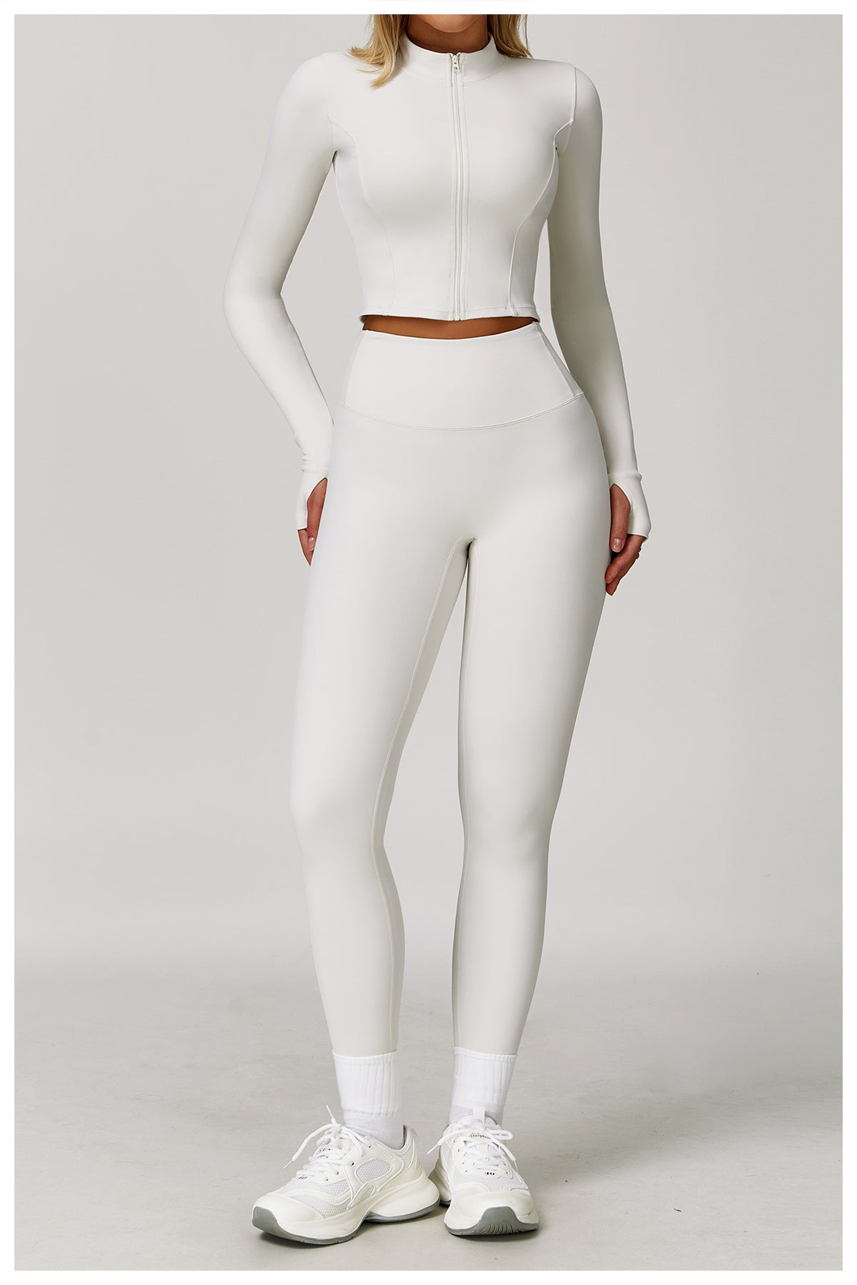 Zipper outdoor running sports yoga jacket slim fitness long sleeve jacket girls quick-drying yoga clothes