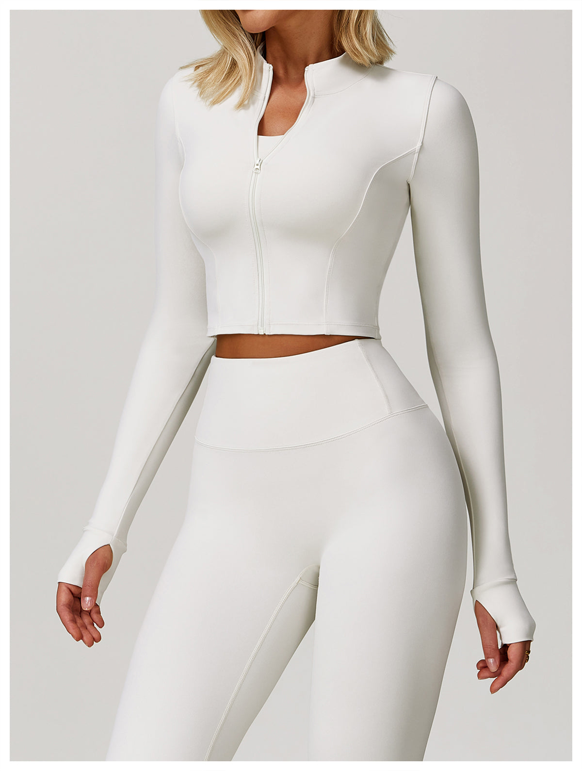 Zipper outdoor running sports yoga jacket slim fitness long sleeve jacket girls quick-drying yoga clothes