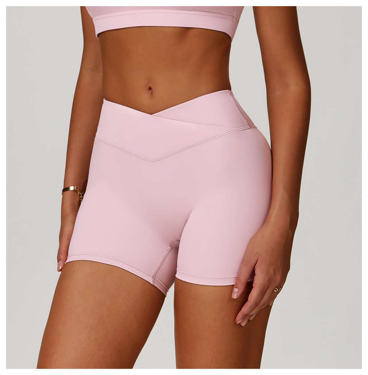 Nude Cross High Waist Yoga Shorts Peach Tight Hip Lifting Sports Shorts Women's Outerwear Fitness Pants