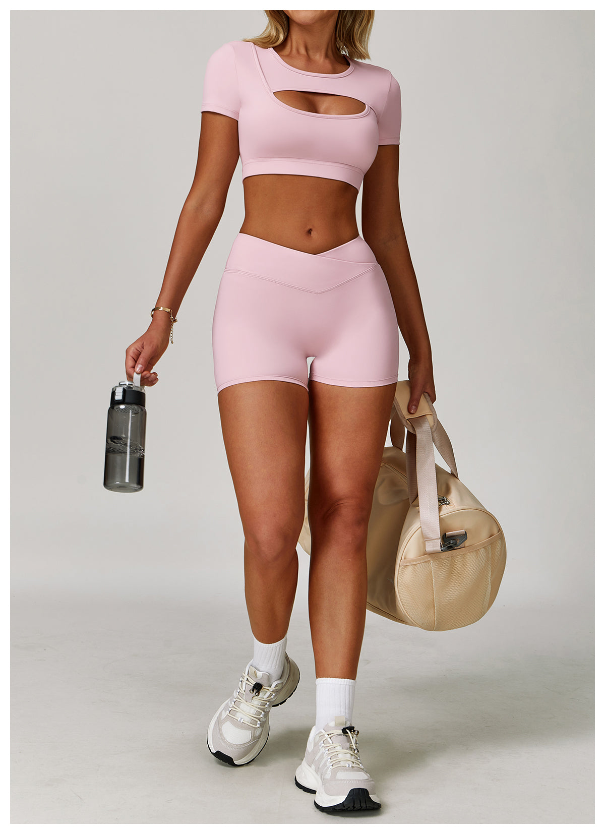Nude Cross High Waist Yoga Shorts Peach Tight Hip Lifting Sports Shorts Women's Outerwear Fitness Pants