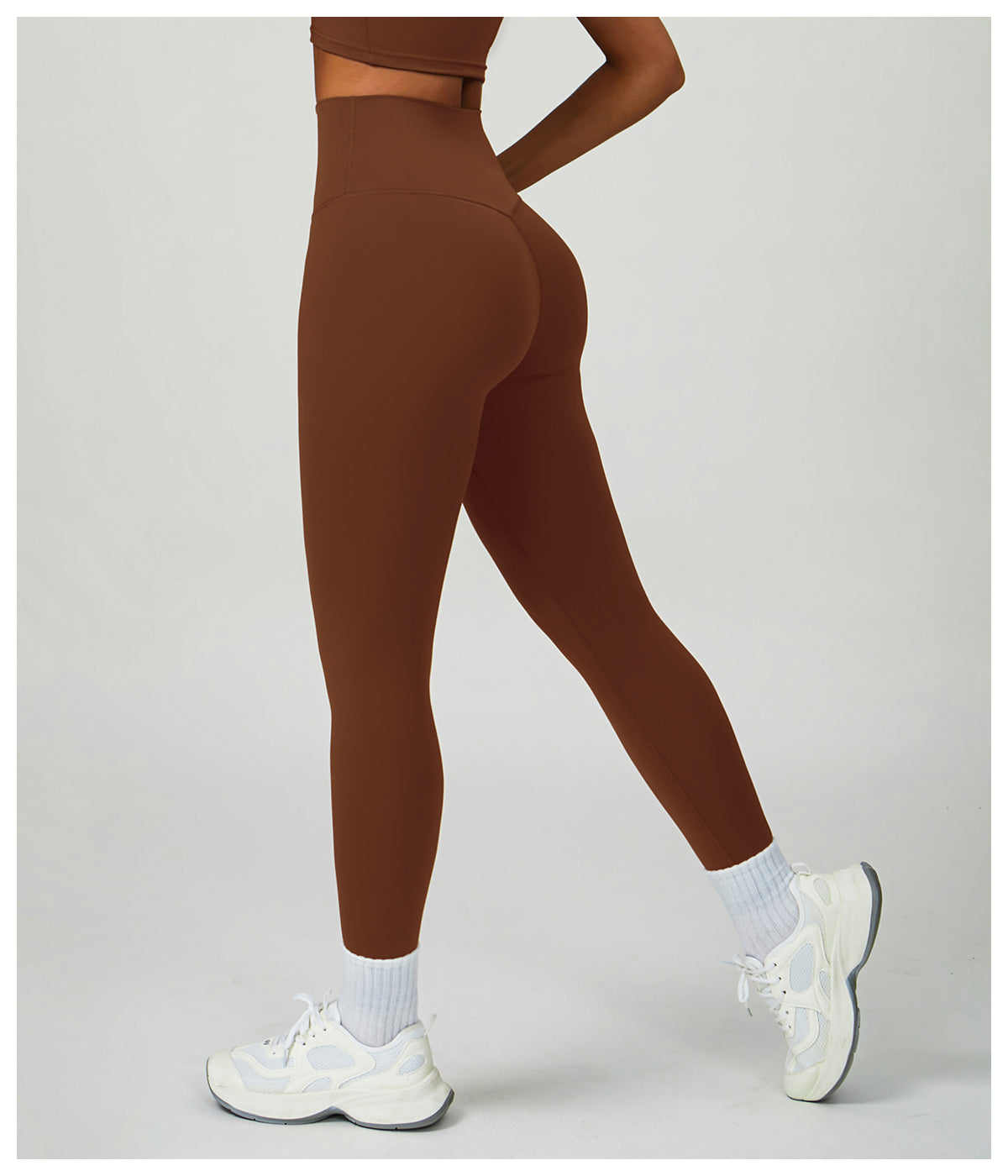 High waist hip lift fitness pants women's tight outdoor cycling sports running pants breathable quick-drying nude yoga pants