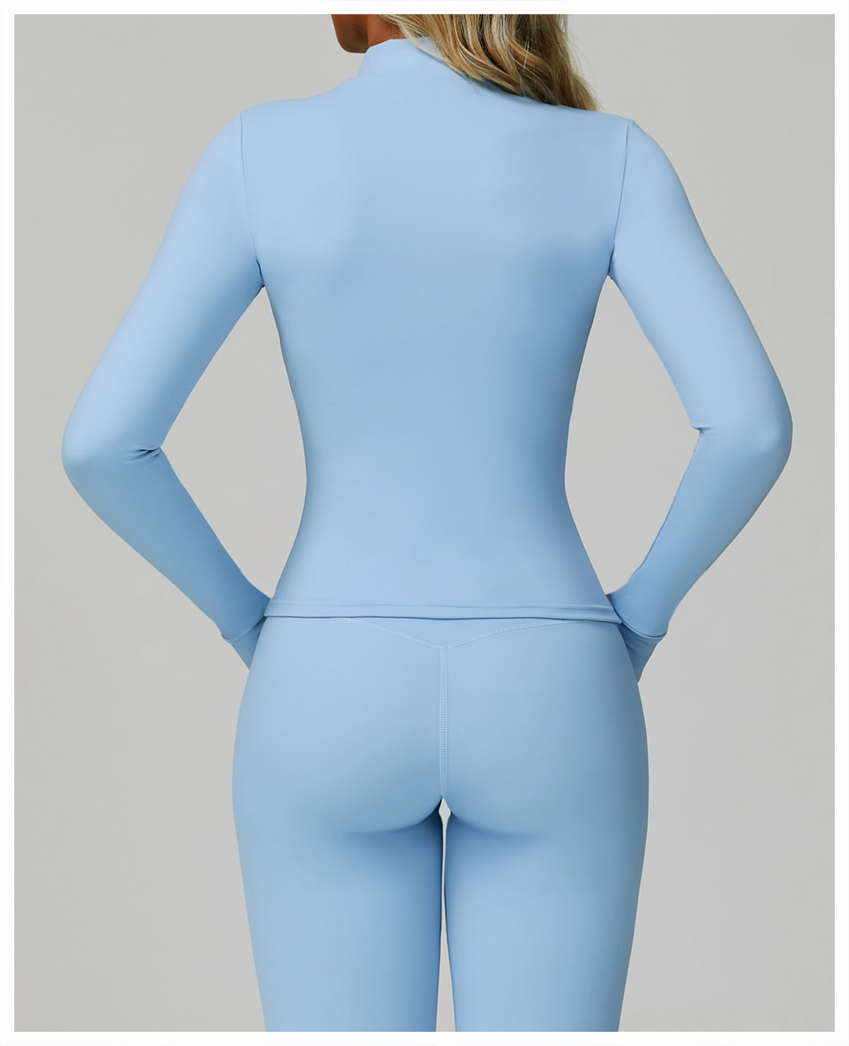 Zipper tight running sports tops breathable nude fitness jacket training quick-drying long-sleeved yoga clothes for women