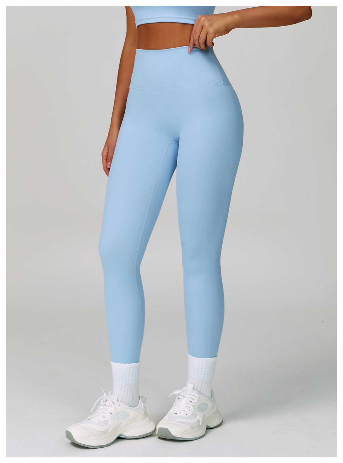 High waist hip lift fitness pants women's tight outdoor cycling sports running pants breathable quick-drying nude yoga pants