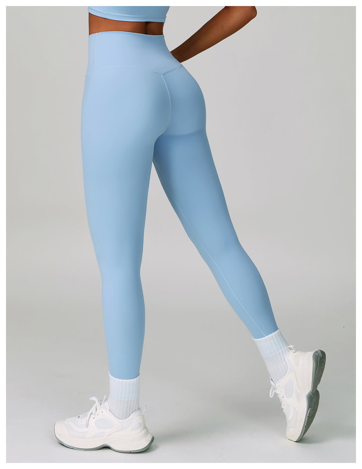 High waist hip lift fitness pants women's tight outdoor cycling sports running pants breathable quick-drying nude yoga pants