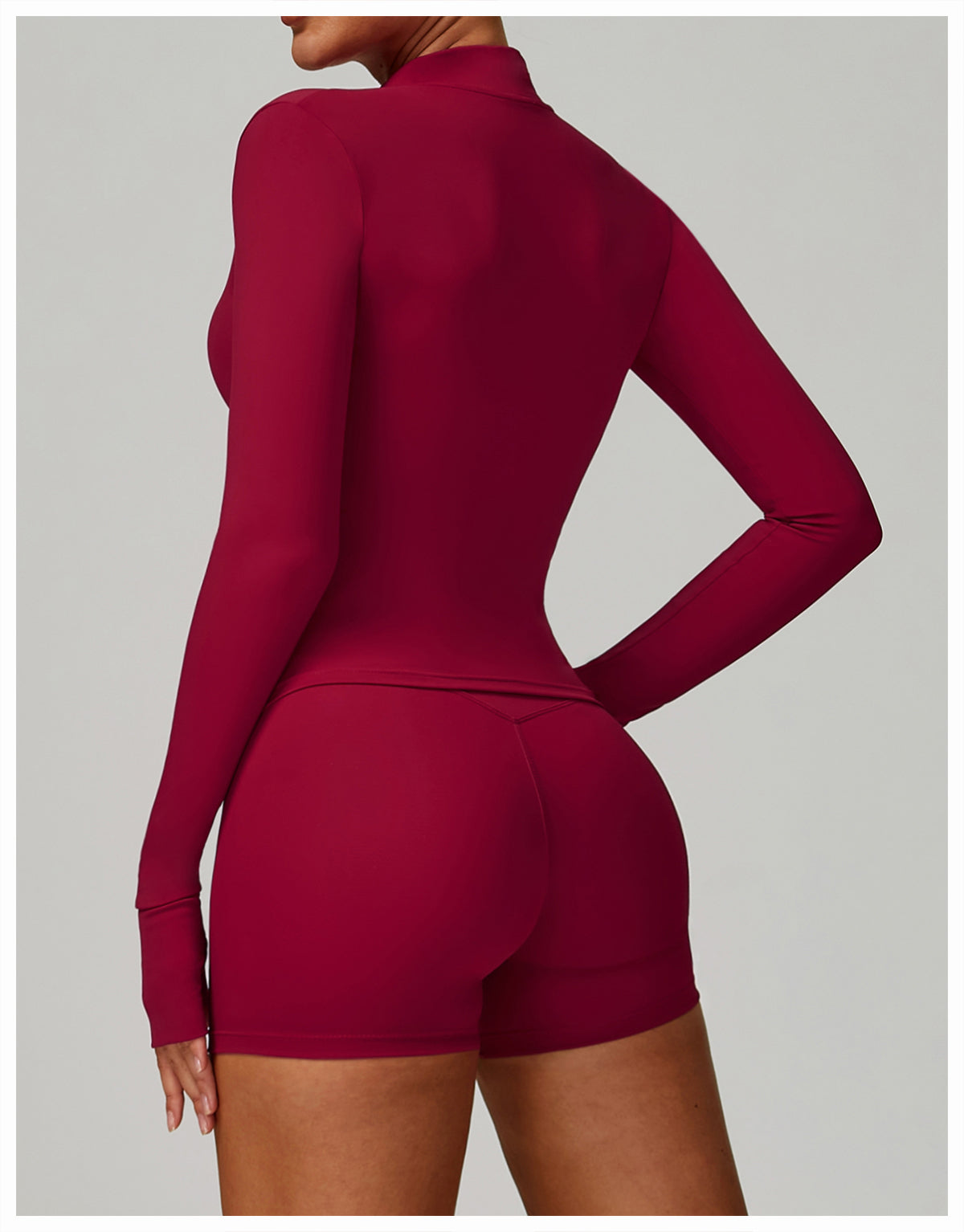 Zipper tight running sports tops breathable nude fitness jacket training quick-drying long-sleeved yoga clothes for women