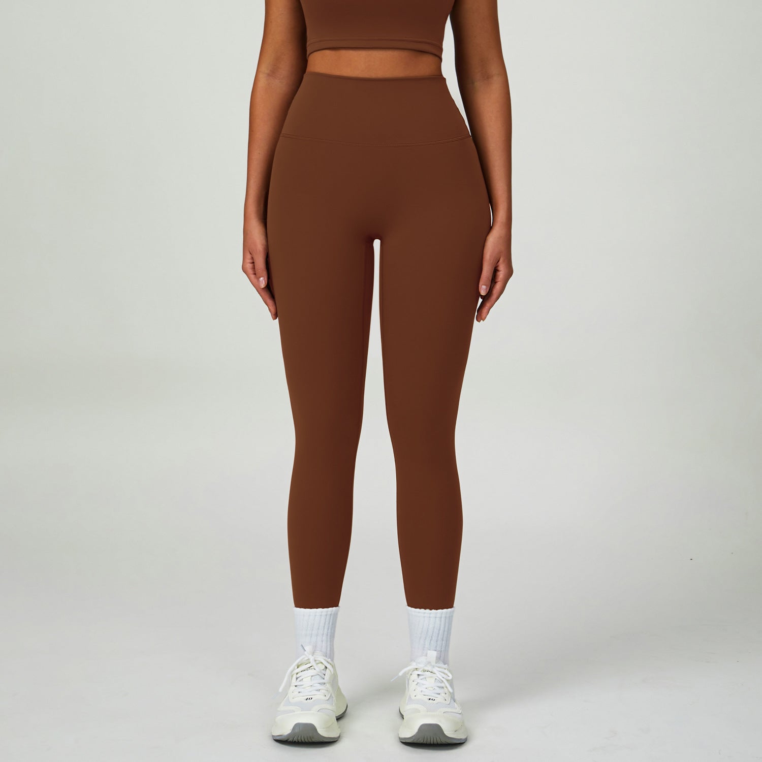 High waist hip lift fitness pants women's tight outdoor cycling sports running pants breathable quick-drying nude yoga pants