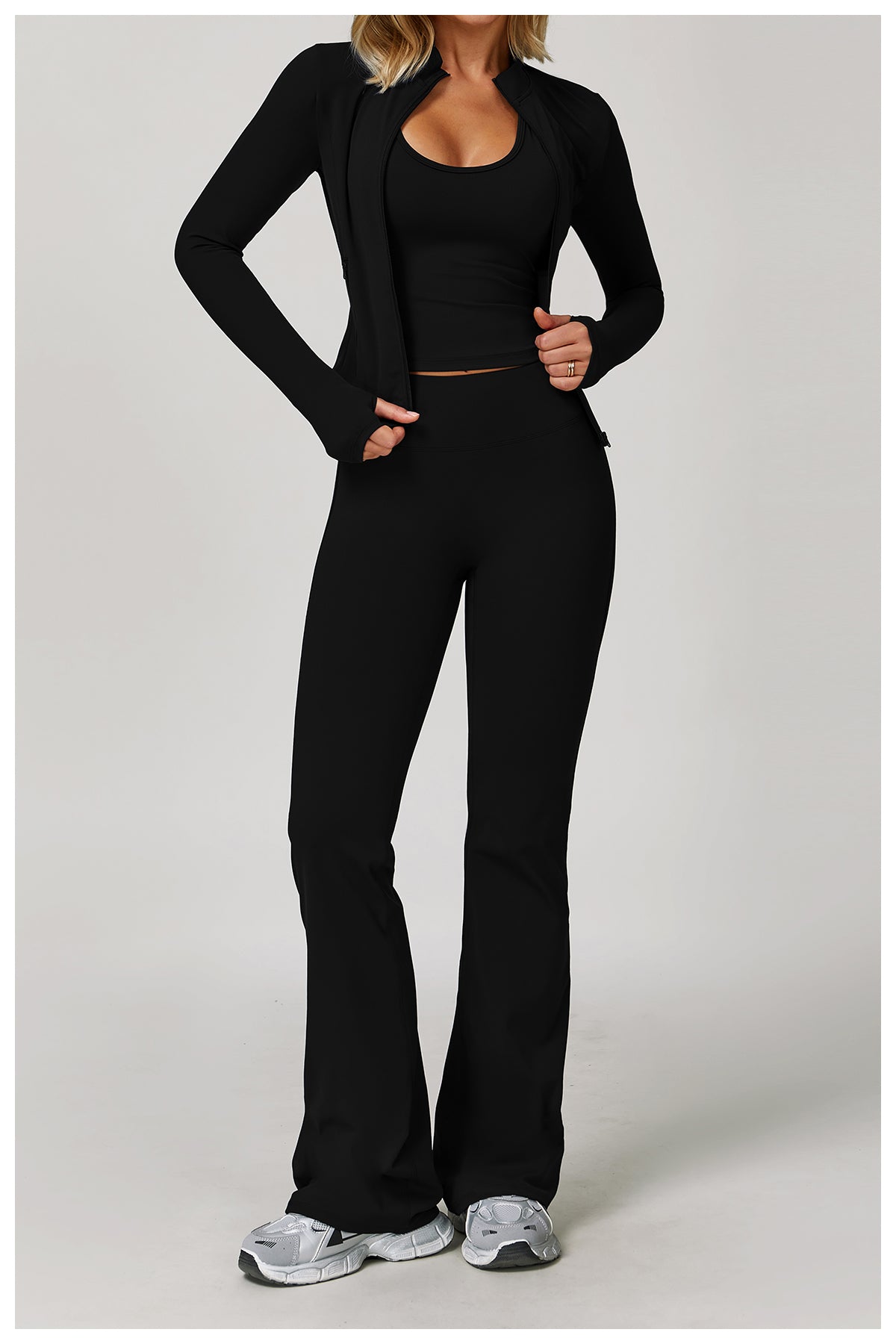 Cross-border brushed high-waist yoga pants tight wide-leg flared pants running sports fitness flared pants