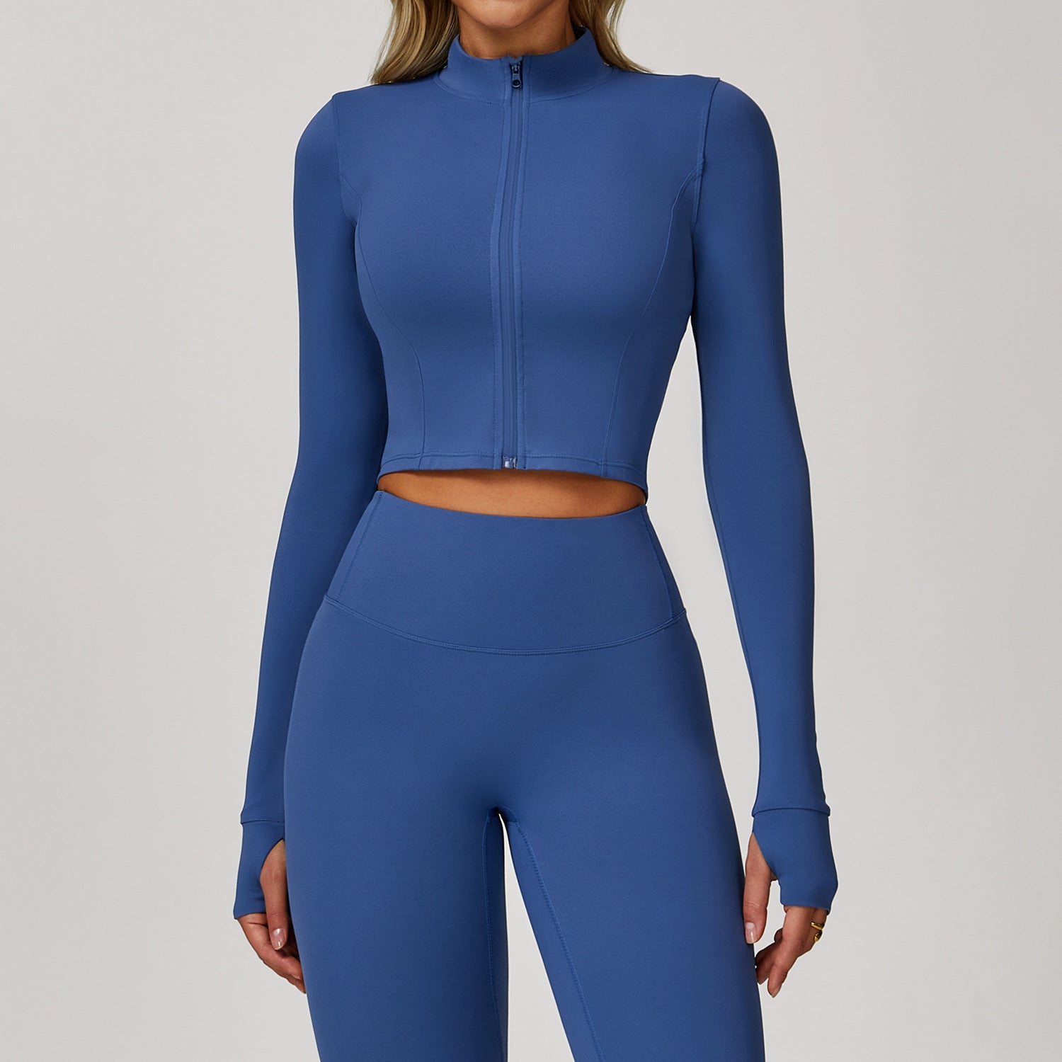 Zipper outdoor running sports yoga jacket slim fitness long sleeve jacket girls quick-drying yoga clothes