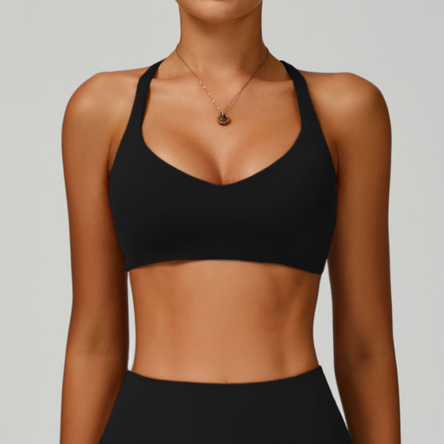 Environmentally friendly recycled sports bra hollow back tight sports vest women's high-intensity yoga bra 2029