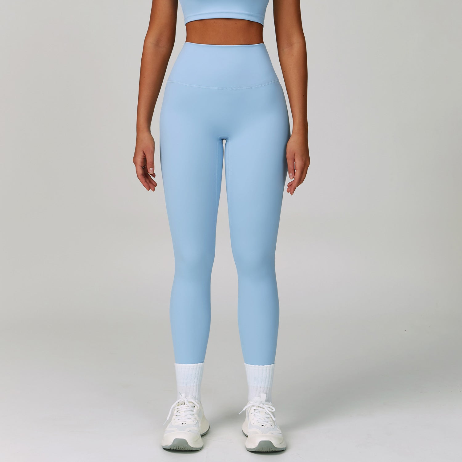 High waist hip lift fitness pants women's tight outdoor cycling sports running pants breathable quick-drying nude yoga pants