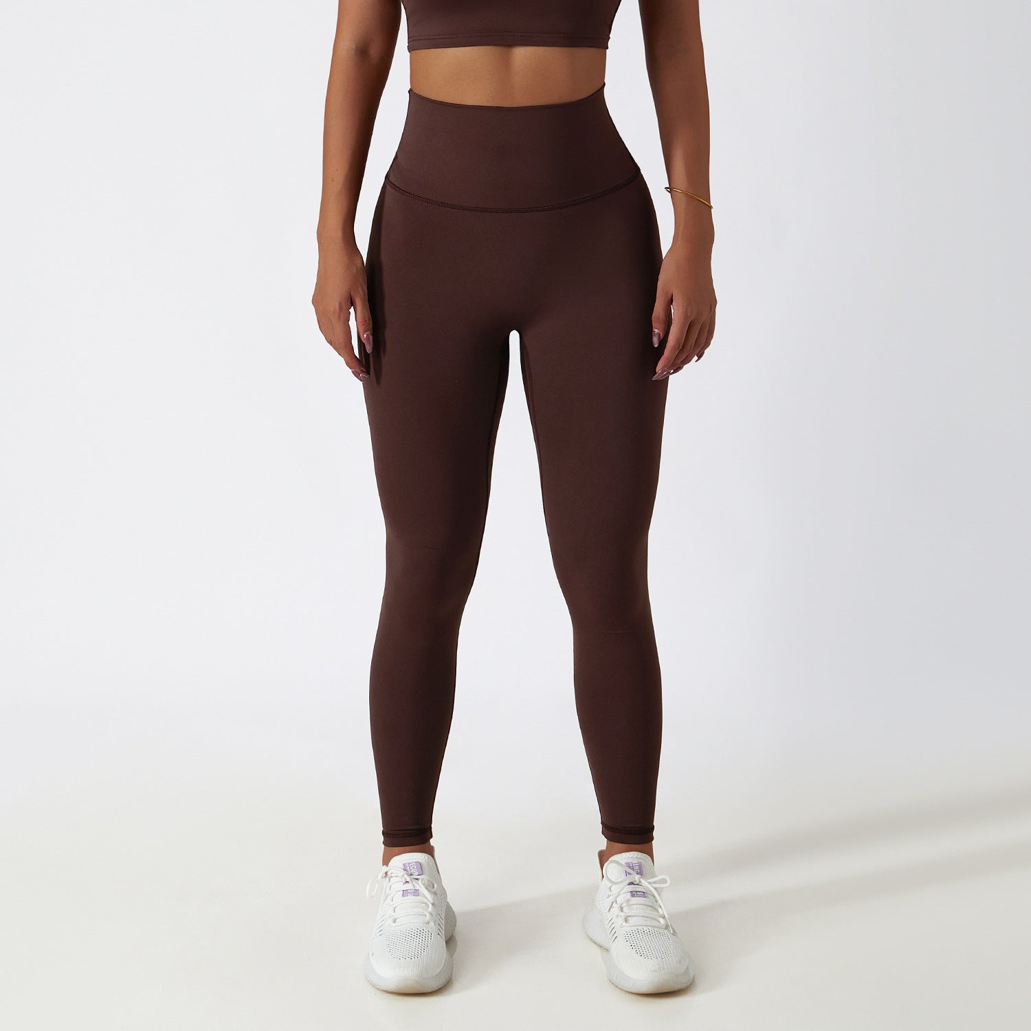 High waist hip lift fitness pants women's tight outdoor cycling sports running pants breathable quick-drying nude yoga pants