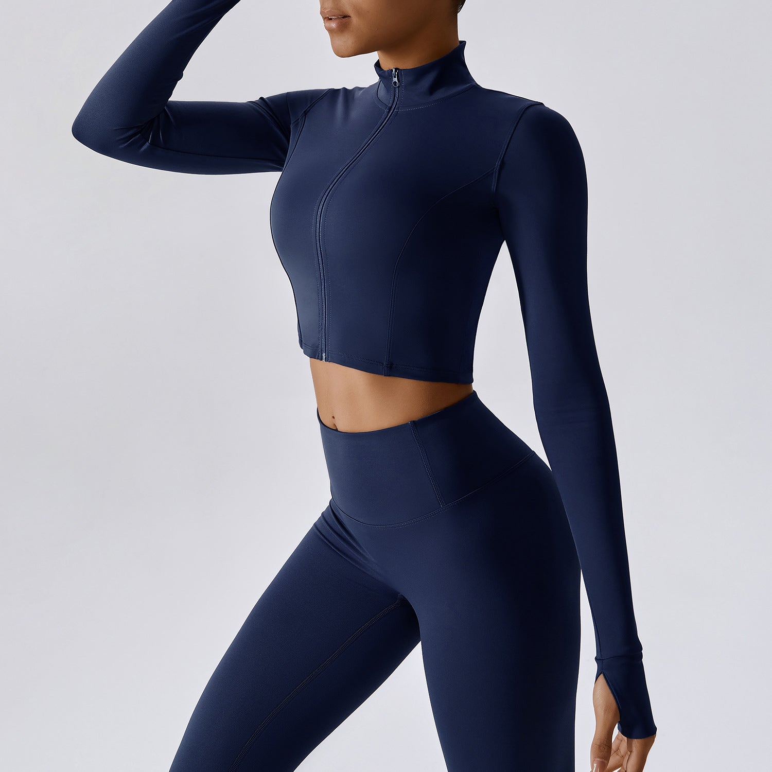 Zipper outdoor running sports yoga jacket slim fitness long sleeve jacket girls quick-drying yoga clothes
