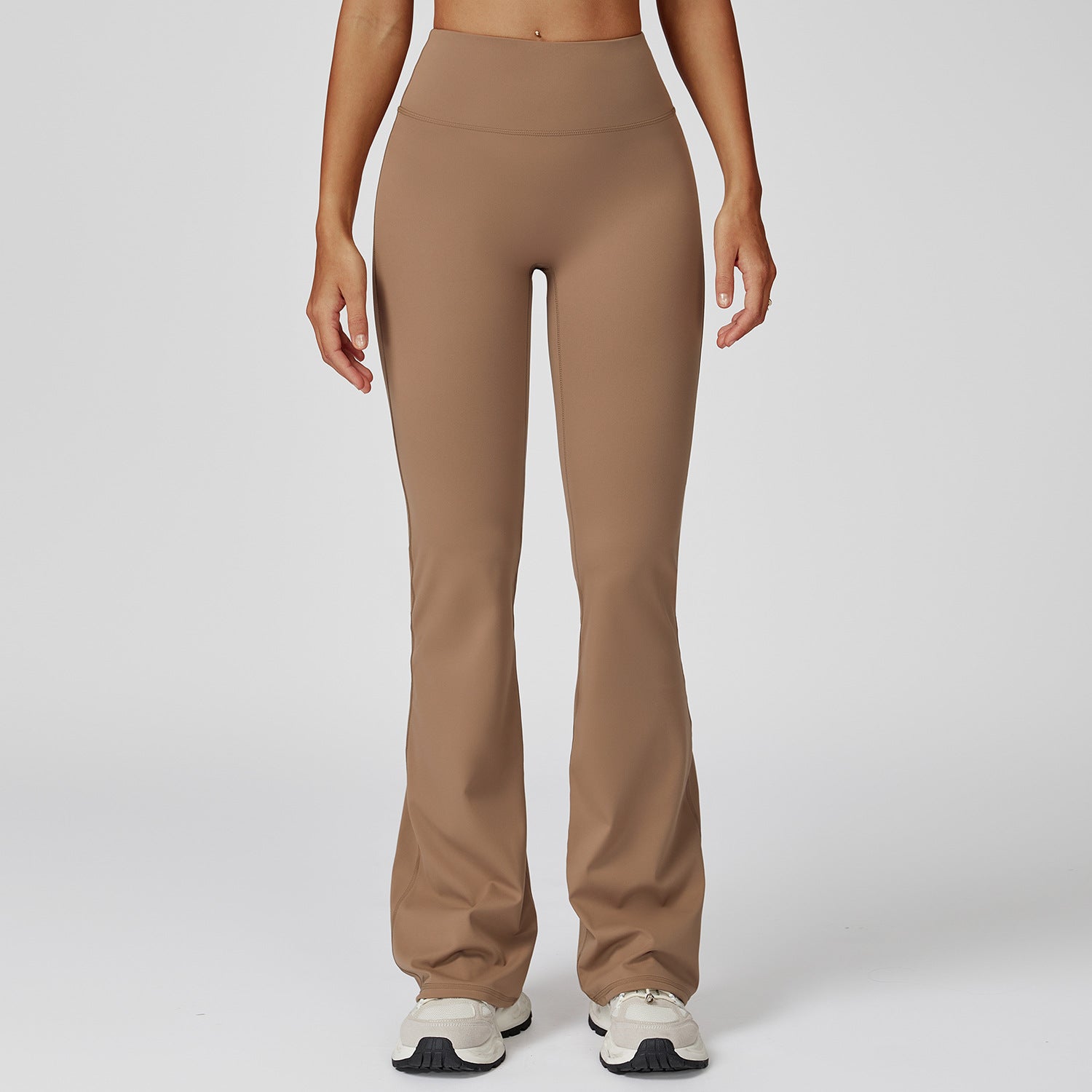 Cross-border brushed high-waist yoga pants tight wide-leg flared pants running sports fitness flared pants