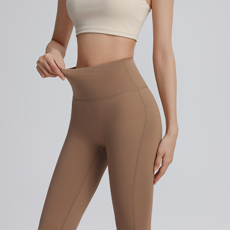 Cropped yoga pants, stretchy tight high-waisted hip lifting sweatpants, fitness micro-horn, no embarrassment line, yoga pants women