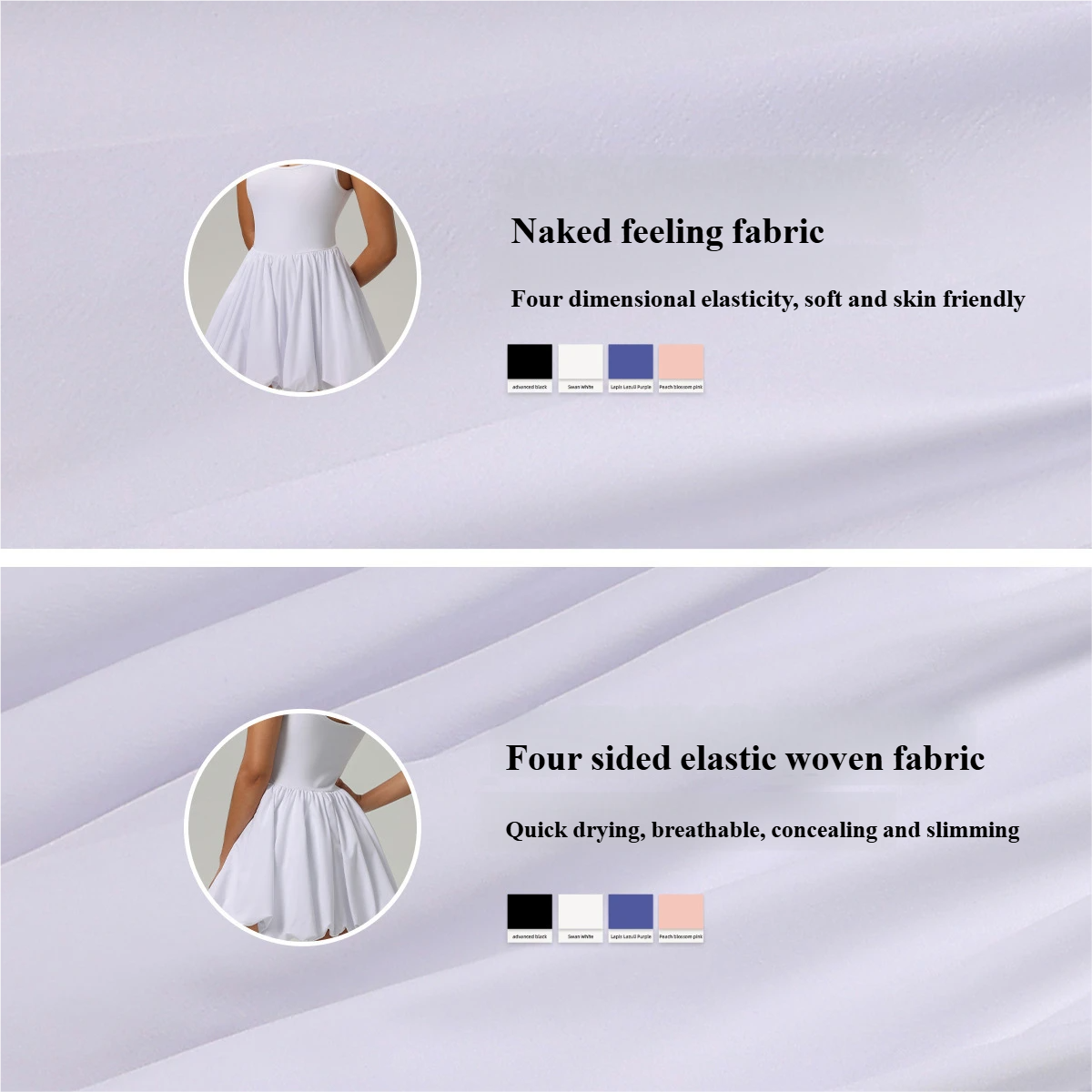 Nude fake two-piece sports dress women's anti-exposure base outdoor running fitness tennis skirt