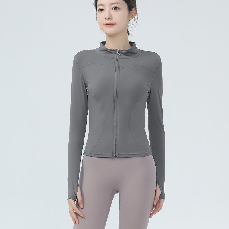 Fitness jacket for women, slim-fit quick-drying top, long sleeve, professional running sports training, yoga wear, Pilates fitness clothes