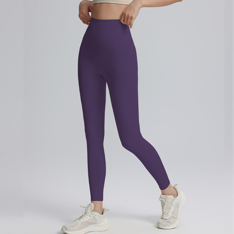 Cropped yoga pants, sports, outdoor high-waisted abdominal fitness, high-elasticity running, yoga clothes, women's summer, light and thin, no embarrassing line