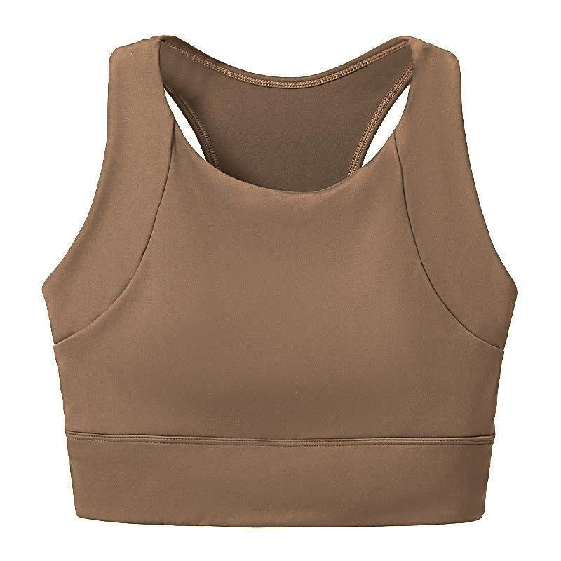Shockproof push-up sports bra with fixed chest pad, quick-drying, breathable, shockproof, can be worn as a vest, sports yoga bra