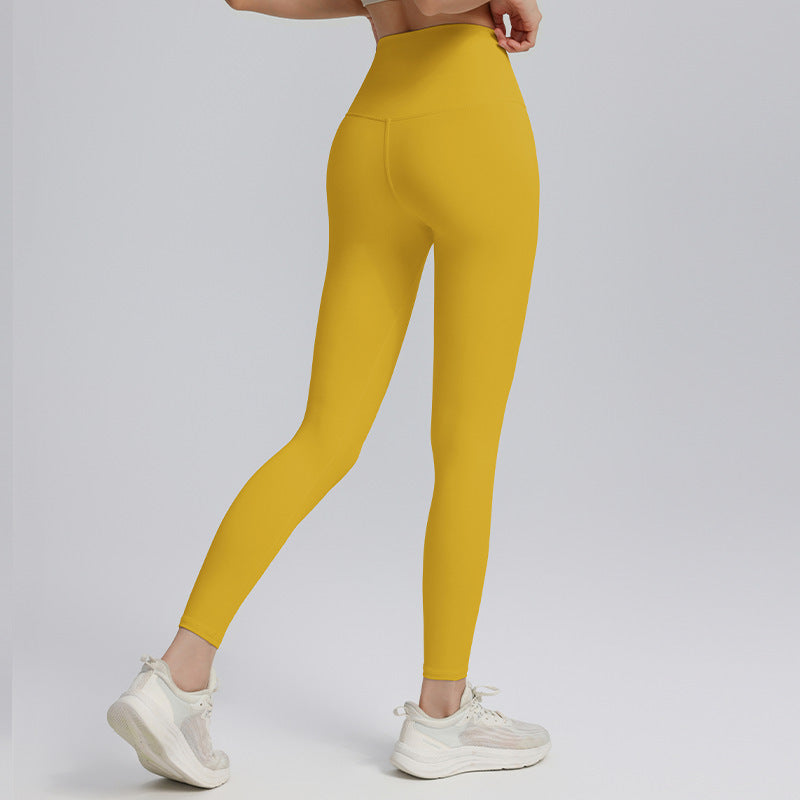 Cropped yoga pants, sports, outdoor high-waisted abdominal fitness, high-elasticity running, yoga clothes, women's summer, light and thin, no embarrassing line