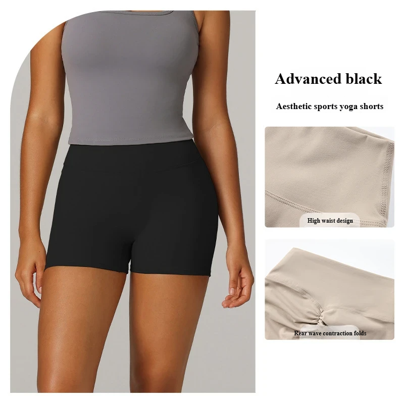 European and American cross-border Amazon specializes in three-point yoga shorts for women, high waist, hip lifting, running, quick-drying, breathable cycling shorts