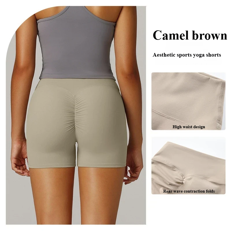 European and American cross-border Amazon specializes in three-point yoga shorts for women, high waist, hip lifting, running, quick-drying, breathable cycling shorts