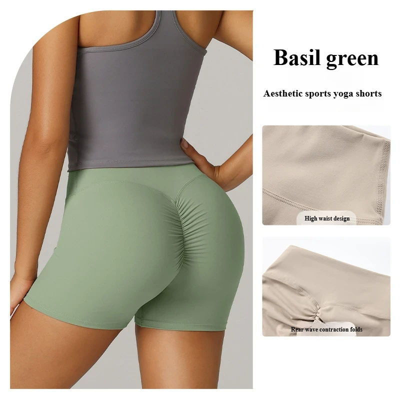 European and American cross-border Amazon specializes in three-point yoga shorts for women, high waist, hip lifting, running, quick-drying, breathable cycling shorts