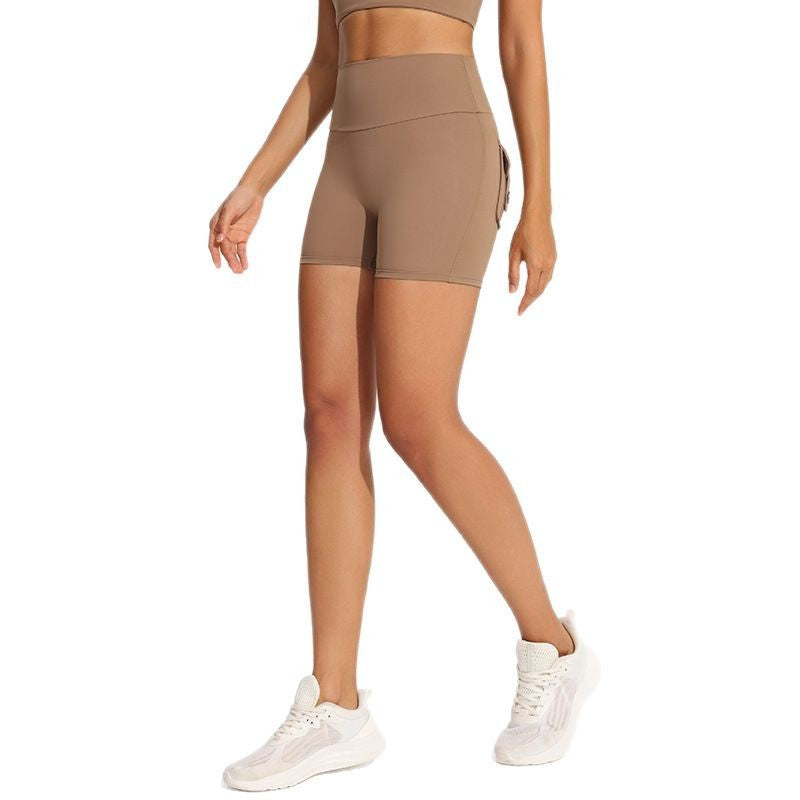 High-waisted hip lift fitness shorts women's stretch skinny peach arm yoga pants running training wear sweatpants