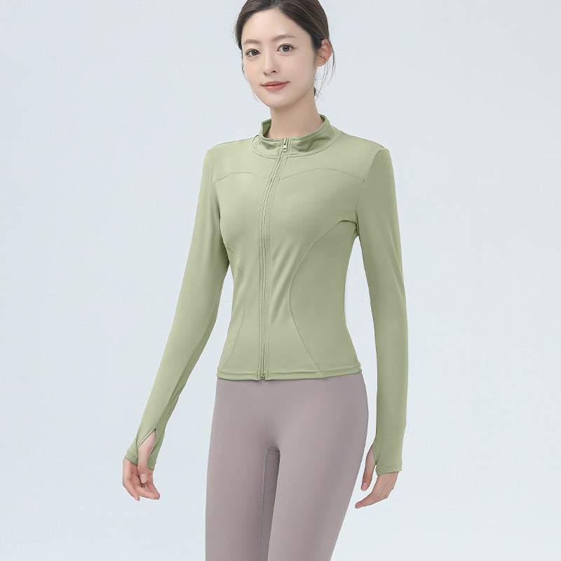 Fitness jacket for women, slim-fit quick-drying top, long sleeve, professional running sports training, yoga wear, Pilates fitness clothes