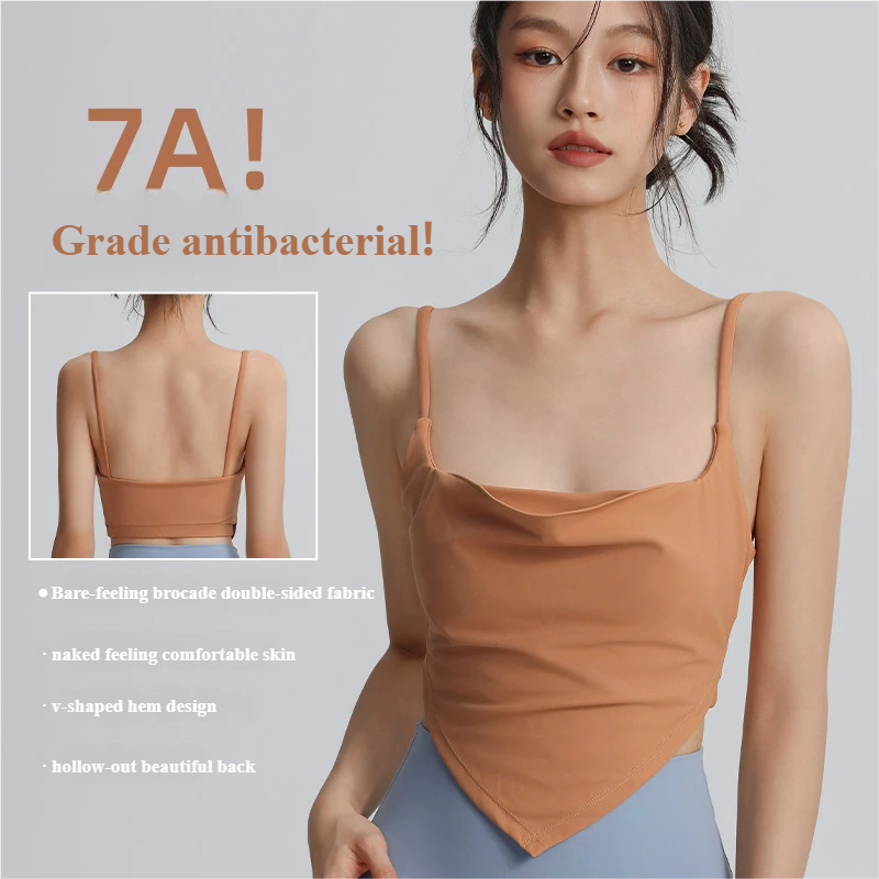 Fixed cup sports bra hot girl suspender bra slim sexy fitness yoga back vest can be worn outside running