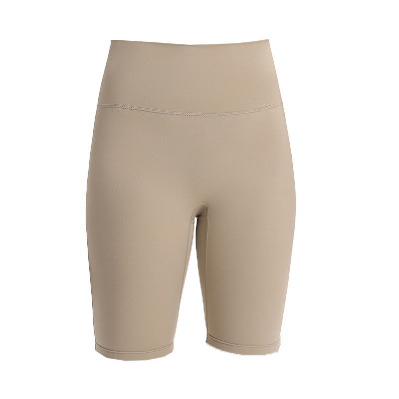Cross hollow yoga pants stretch tight fitness pants nude breathable quick-drying high waist tummy five-point cycling pants