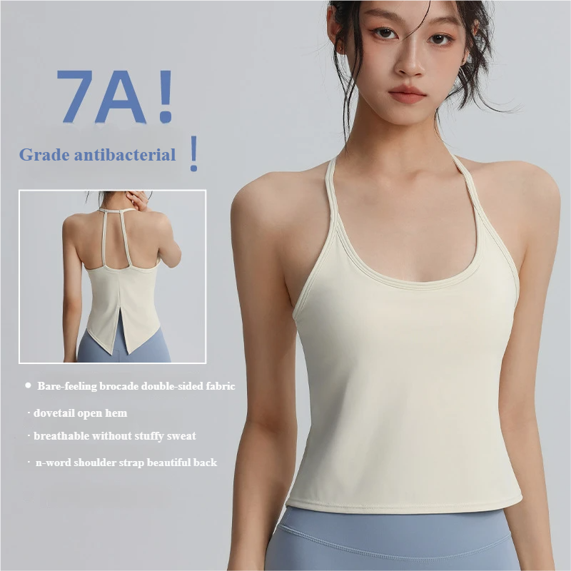 Thin strap sports tops women's stretch tight quick drying yoga vest running training wear outside fitness sexy suspenders .