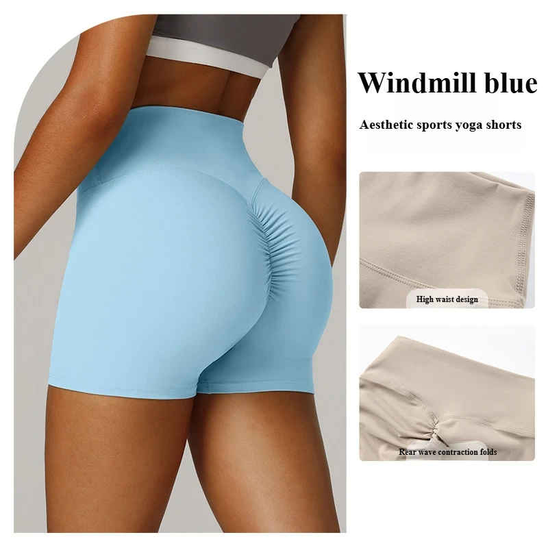 European and American cross-border Amazon specializes in three-point yoga shorts for women, high waist, hip lifting, running, quick-drying, breathable cycling shorts