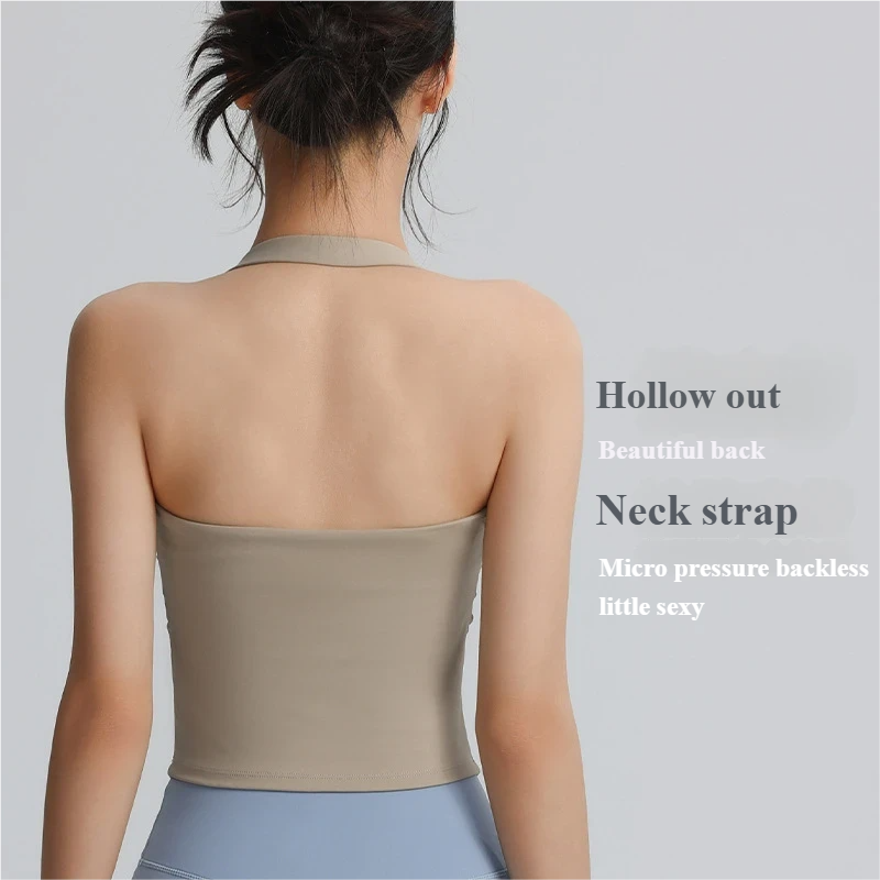 Fixed Cup Sports Bra Women's Hot Girl Style Yoga Bra Beautiful Back Quick Dry Running Vest Breathable Fitness Top