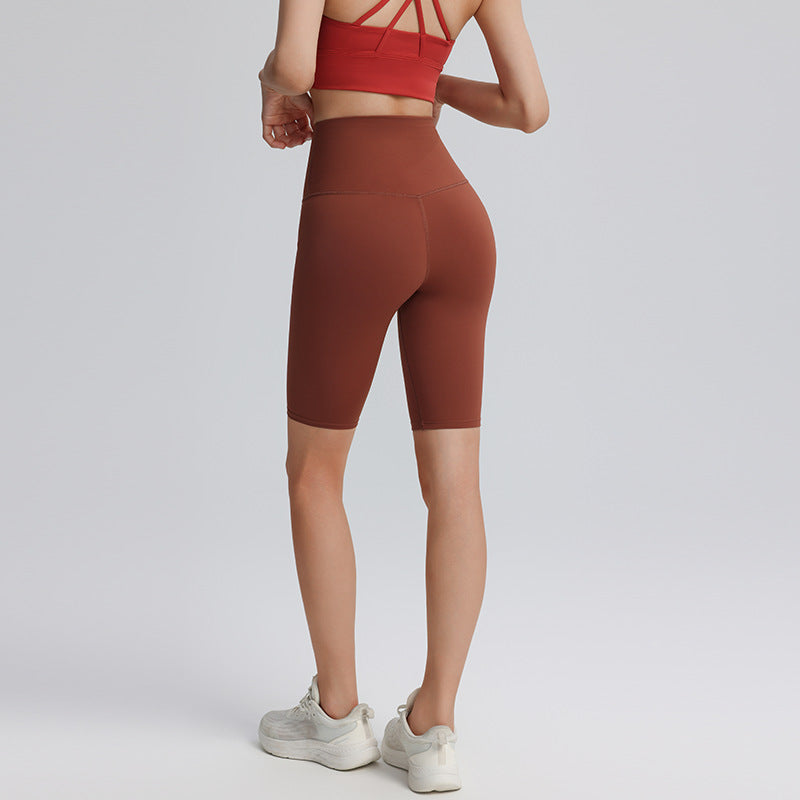 Five-point sports shorts, women's sports, outdoor peach, buttocks, fitness pants, high waist, tummy tuck, yoga shorts, running Pilates