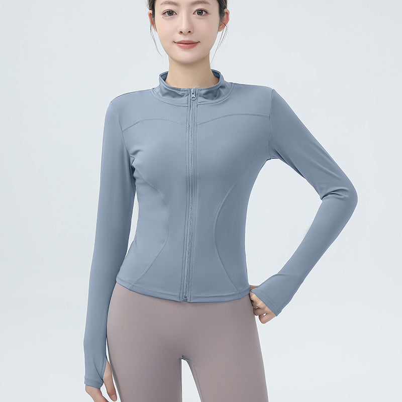 Fitness jacket for women, slim-fit quick-drying top, long sleeve, professional running sports training, yoga wear, Pilates fitness clothes