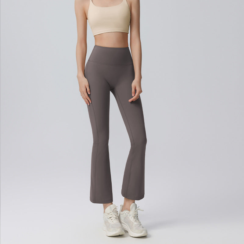 Cropped yoga pants, stretchy tight high-waisted hip lifting sweatpants, fitness micro-horn, no embarrassment line, yoga pants women