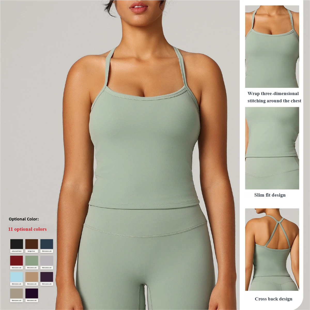 Shockproof sports bras, beautiful straps, chest pads, yoga clothes, Pilates, suspender bras