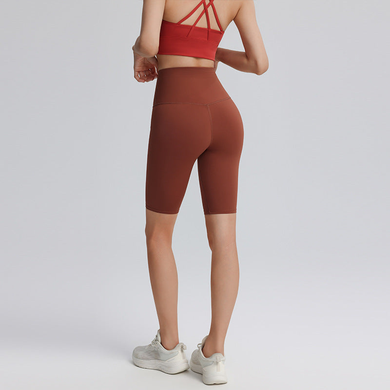 Five-point sports shorts, women's sports, outdoor peach, buttocks, fitness pants, high waist, tummy tuck, yoga shorts, running Pilates