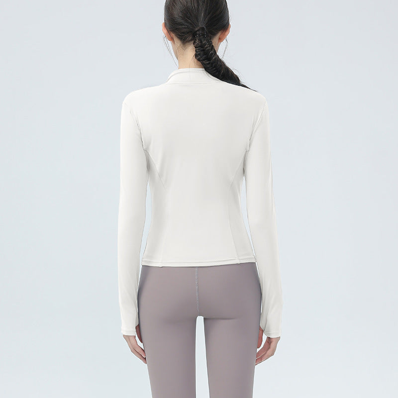 Fitness jacket for women, slim-fit quick-drying top, long sleeve, professional running sports training, yoga wear, Pilates fitness clothes