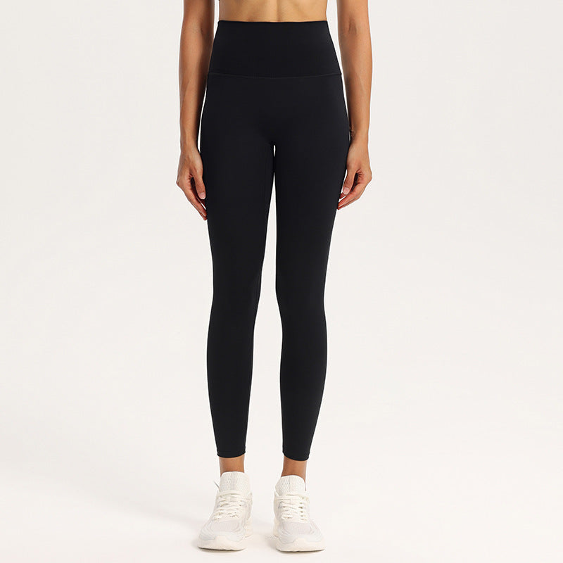High-waisted hip lift, nude sports trousers, tight abdomen, professional quick-drying running, wearing fitness yoga pants, women