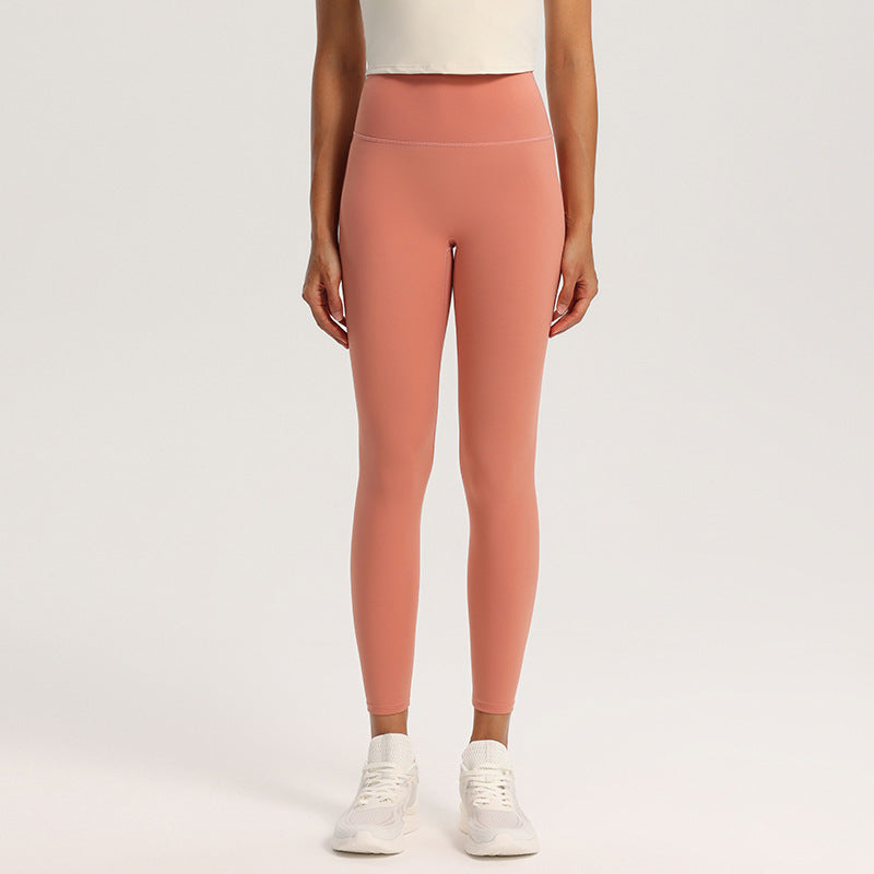 High-waisted hip lift, nude sports trousers, tight abdomen, professional quick-drying running, wearing fitness yoga pants, women