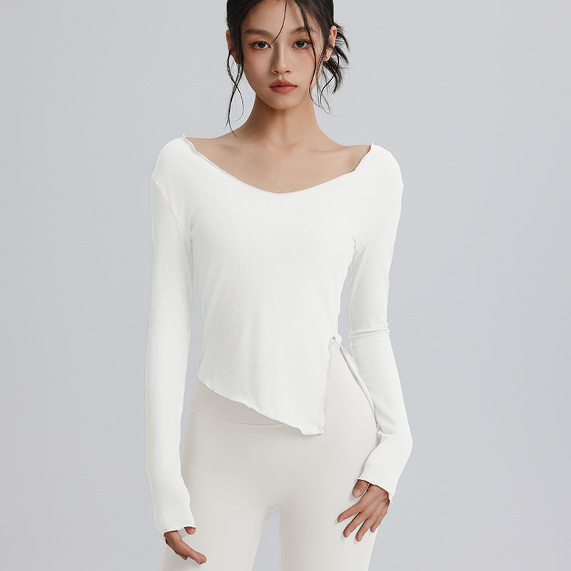 Women's sports tops slim fit casual breathable yoga wear quick-drying running training outer wear fitness long-sleeved T-shirt