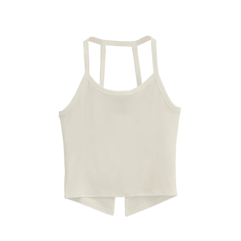 Thin strap sports tops women's stretch tight quick drying yoga vest running training wear outside fitness sexy suspenders .
