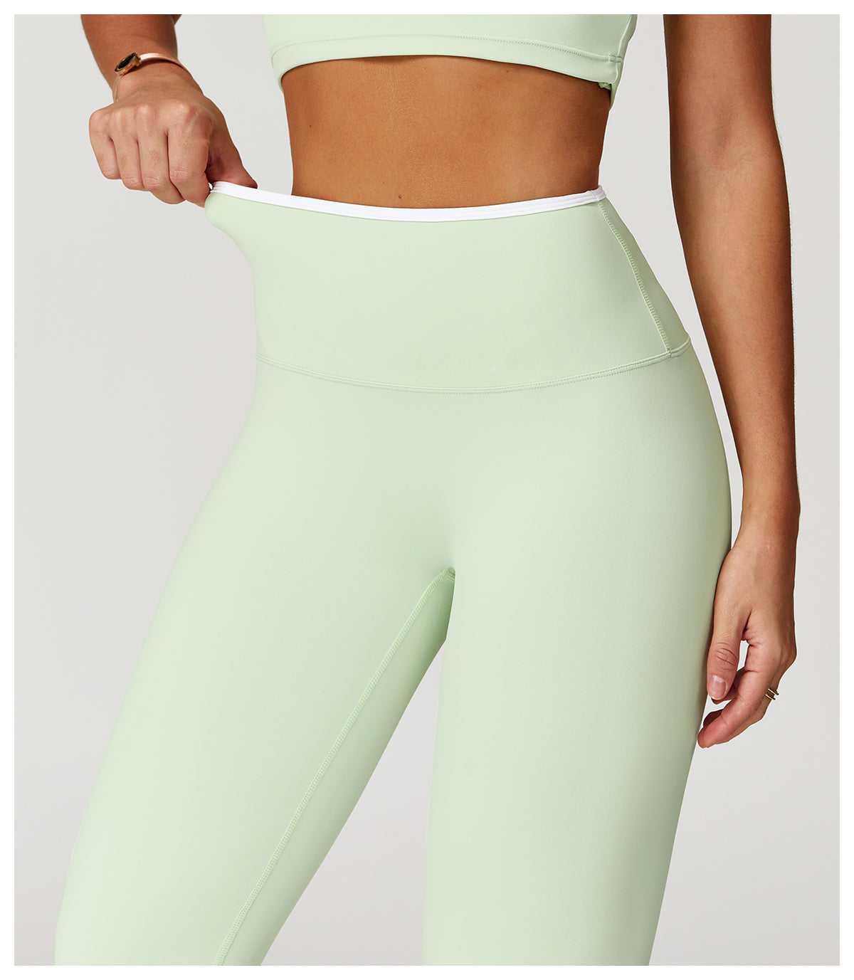 Nude Yoga Pants High Waist Contrast Color Quick-Drying Pants Sports Running Fitness Tights